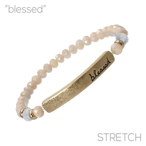 "Blessed" Natural Stone Bracelet