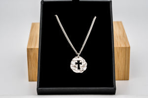 Sterling Silver Promise Cross Pendant 3/4" Tall