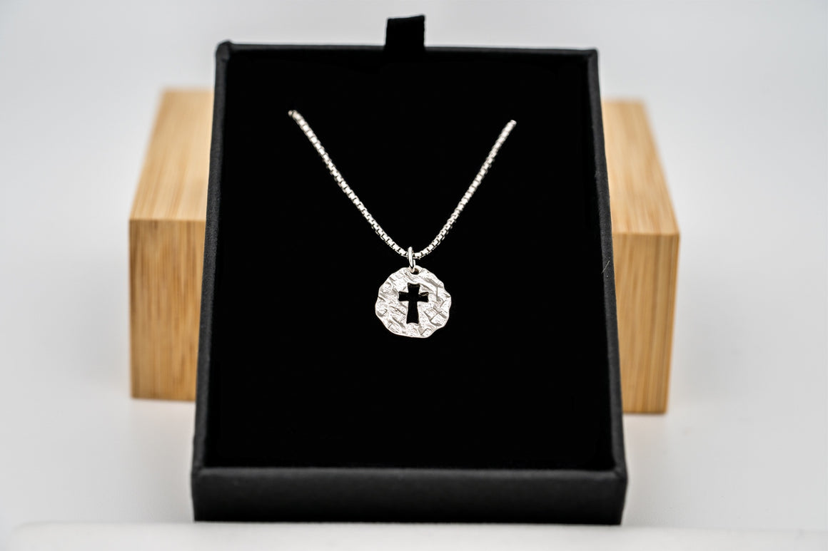 Sterling Silver Promise Cross Pendant 5/8" Tall